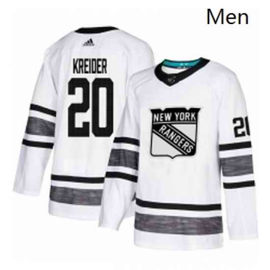 Mens Adidas New York Rangers 20 Chris Kreider White 2019 All Star Game Parley Authentic Stitched NHL Jersey